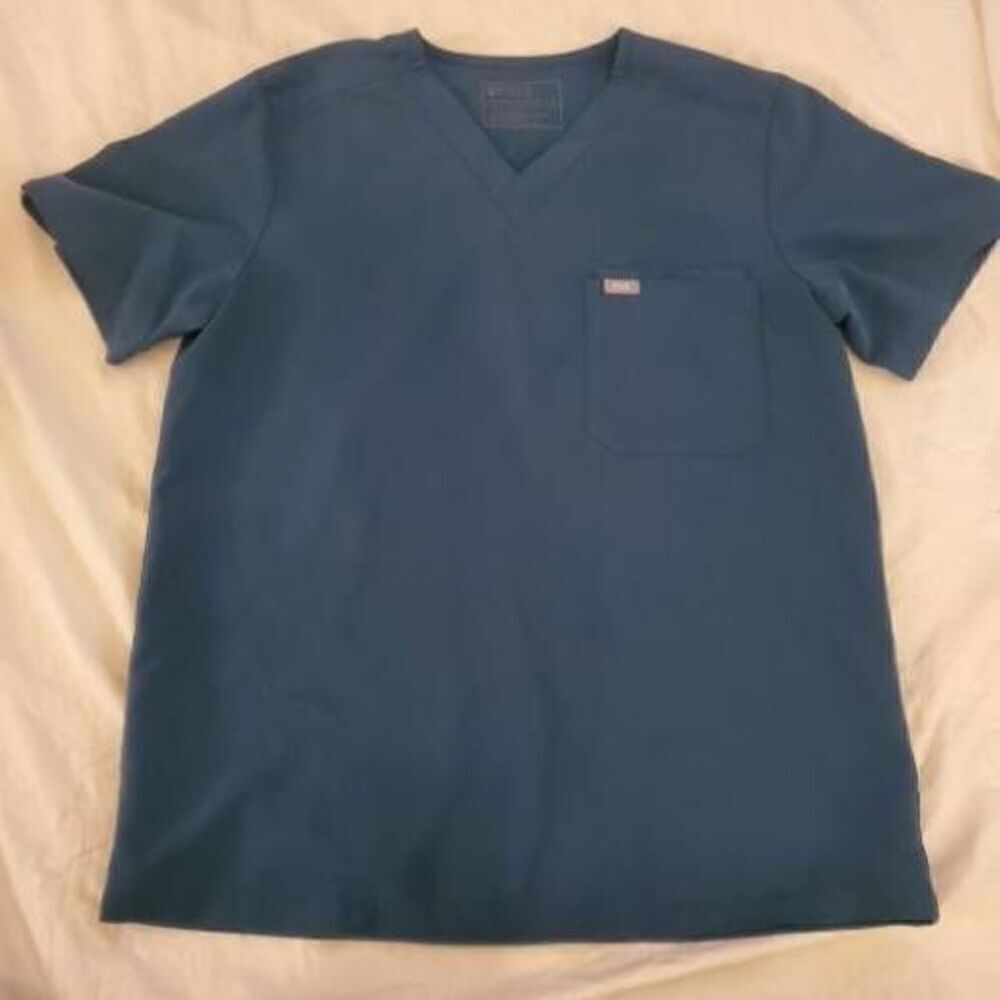 FIGS Technical Collection Teal Scrub Top - Size Medium